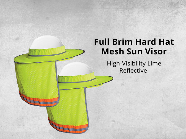 Wolf High-Visibility Reflective Full-Brim Hard Hat Mesh Sun Visor Neck Shade