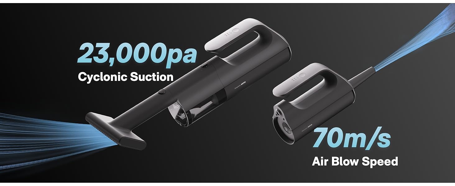 2-in-1 vacuum + blower; 70m/s airspeed (480 L/min) for fast dust removal and inflation(Boost Mode)