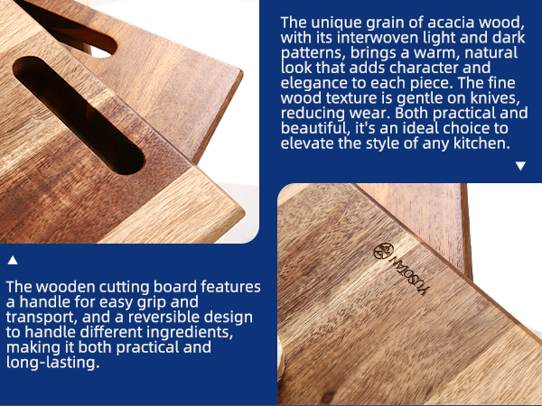 3-piece Acacia Wooden Cutting Board Set for Kitchen