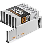RAPTUROUS Deep Drawer Divider - 6 Inches High, Expands from 13.5-22 Inch, Adjustable Tall Divider...