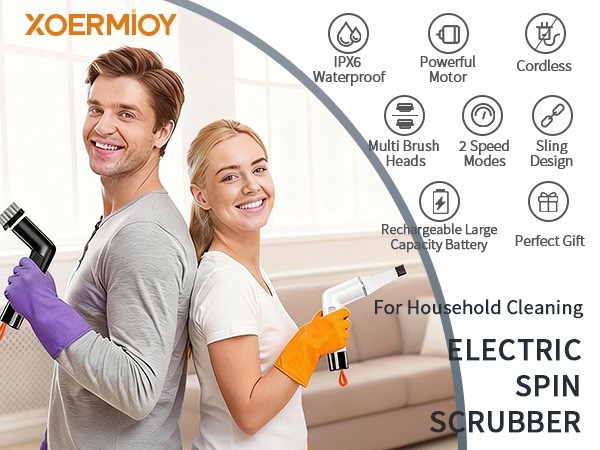 Electric Spin Scrubber, Bathroom Shower Scrubber