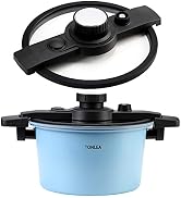 TONLEA 6 Quart Pressure Cooker, Pressure Canner with One-hand Operating Glass Lid, 2-5 KPa Pressu...