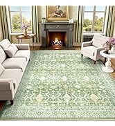 Lofus 8x10 Area Rug for Living Room, Light Green Washable Area Rugs with Non-Slip Backing,Soft Bo...