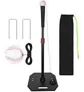 Hikeen Baseball Batting Tee Baseball Tees for Hitting,Softball &amp;Baseball Practice Tee with Bouncy...