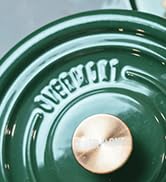 Overmont Enameled Cast Iron Dutch Oven - 5QT Pot with Lid Cookbook &amp; Cotton Potholders - Heavy-Du...