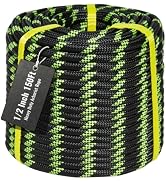Keepark 1/2Inch Arborist Rope 150Ft - 9000lbs Heavy Duty Nylon Rope Rappelling Rope, Double Braid...