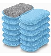 GLIMGLINT 12Pack Dish Sponges Kitchen, Non-Scratch Microfiber Sponges for Cleaning, Reusable Dish...
