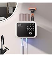 Bathroom Toothbrush Holders-2 Slots 1 Cup,Electric Toothbrush Holder with Constant Temperature Dr...