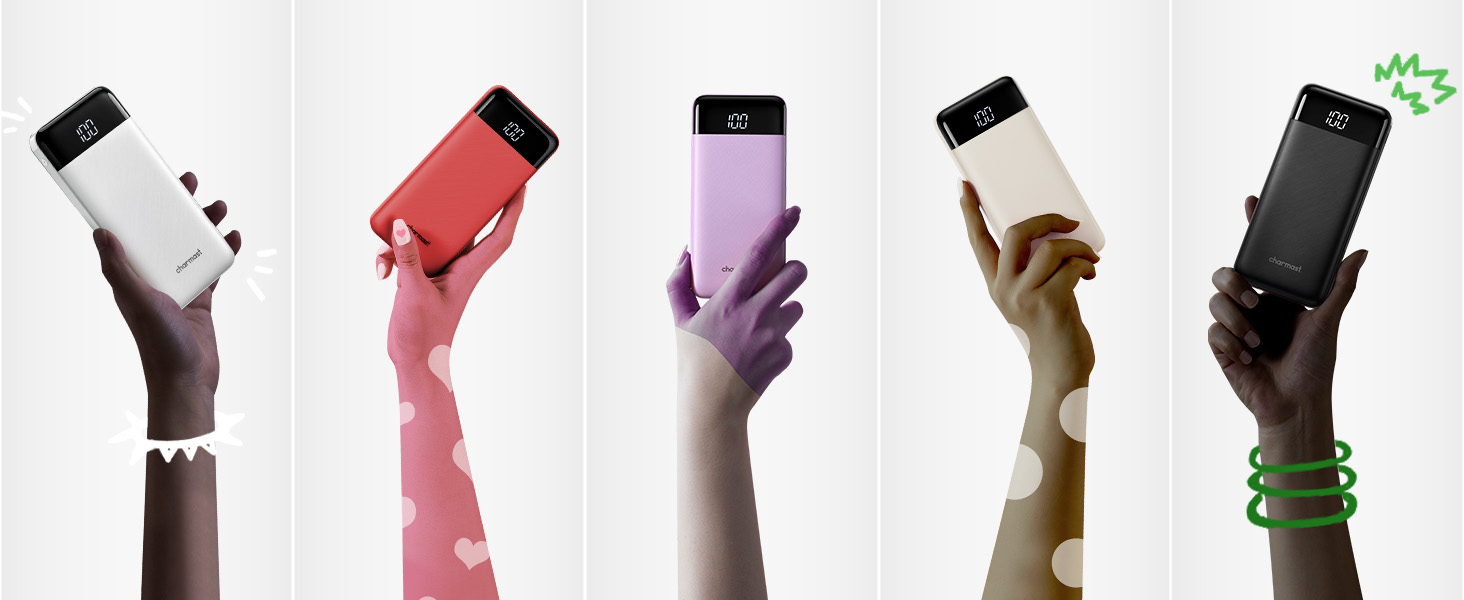 portable charger with built in cables