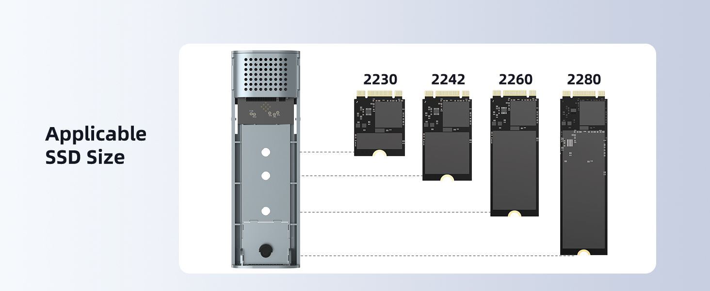 m.2 ssd solid state drive enclosure nvme case container caddy shell housing reader dockcase holder