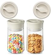 NUZEAK Airtight Food Jars (White, 800ml 2-Pack)