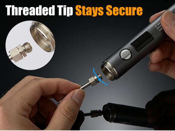 Threaded Tip Stays Secure