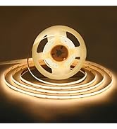 TUNICHX COB LED Strip Lights DC 12V LED Strip Flexible Super Bright LED Strips,16.4ft 3000K Warm ...