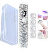 Keeyada Handheld UV Light with Sparkly Rehinestones, 3W Portable LED Nail Lamp, Wireless Recharge...