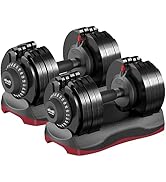 ATIVAFIT Adjustable Dumbbell Pair 12-in-1 Quick Dial Safety Lock Anti-Slip Grip Space-Saving Home...