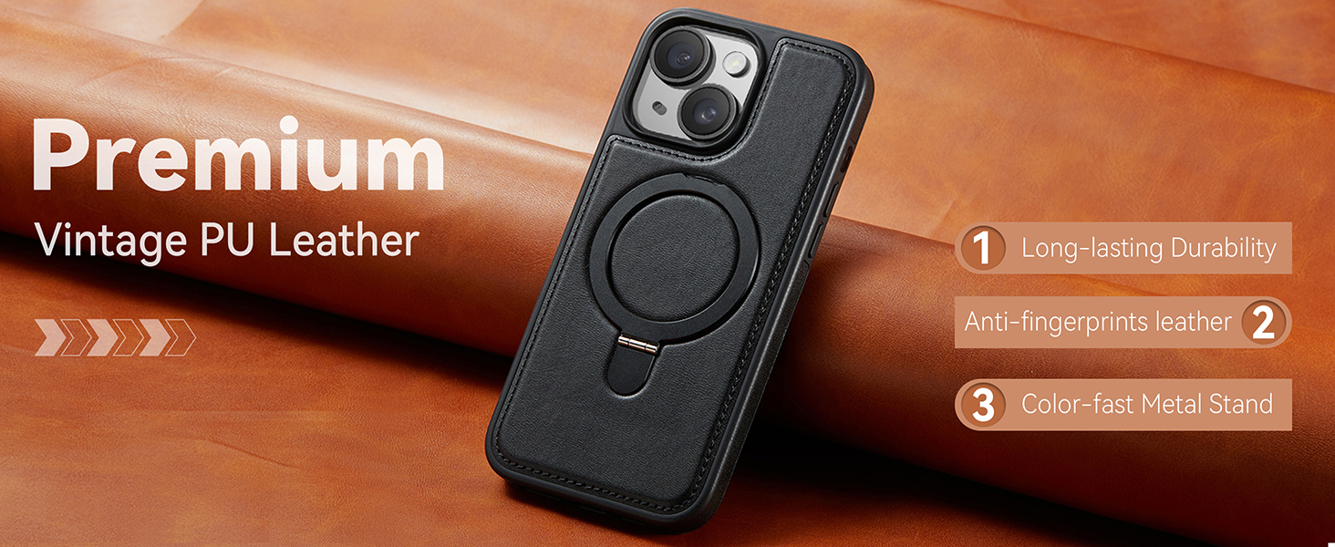 case with stand pu leather compatible with magsafe
