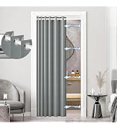 HMYI 100% Blackout Privacy Door Curtain for Doorway, Magnetic Door Curtain for Closet &amp; Hallway, ...