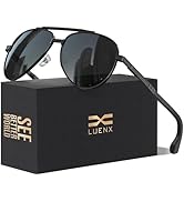 LUENX Aviator Sunglasses for Men Polarized Driving Trendy Retro Sun Glasses UV400 Protection