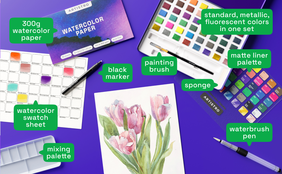 watercolor paint set