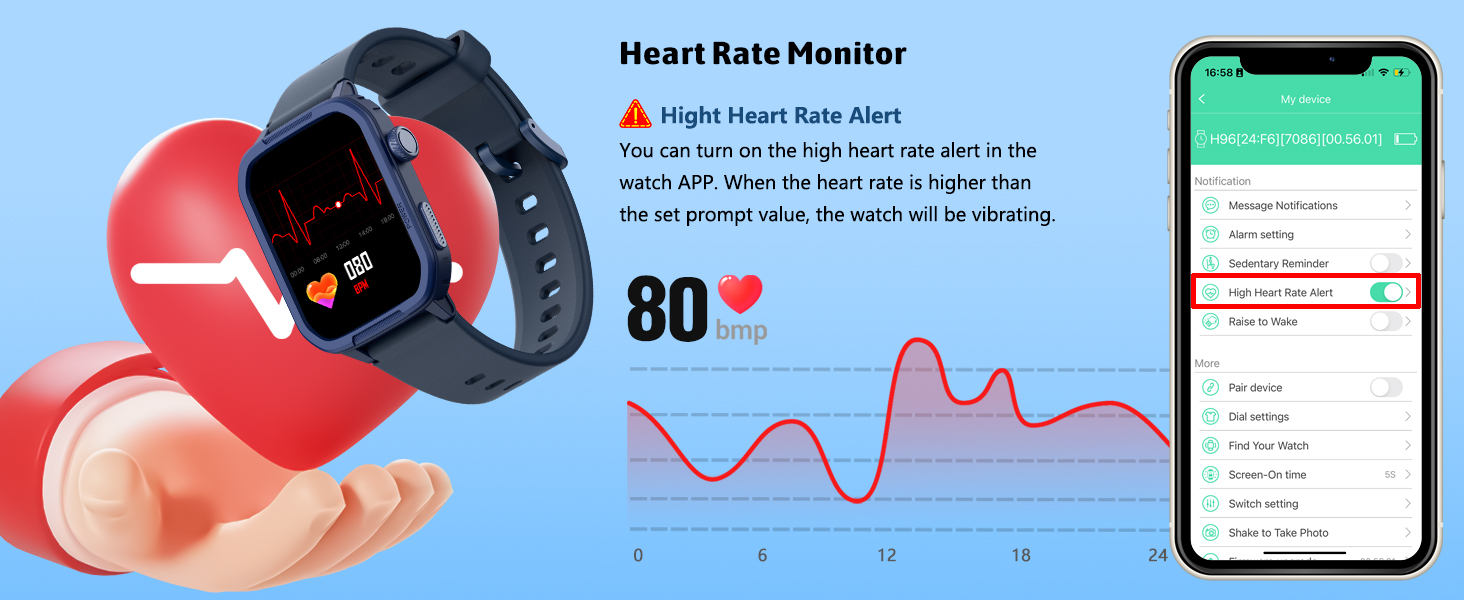 kids watch withe heart rate monitor