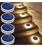 YiLaie Solar Step Lights Outdoor Waterproof LED, Solar Stair Lights Outdoor Warm White, Step Ligh...