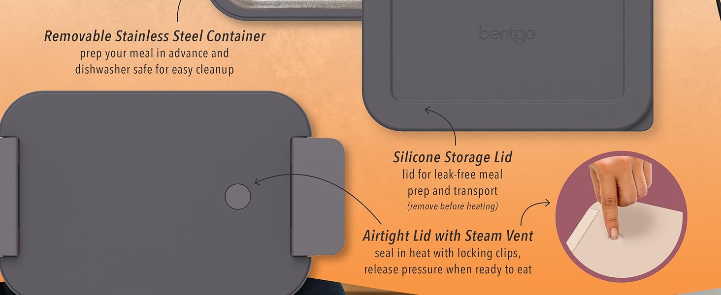 bentgo, bentgo heated lunch box, bentgo electric lunch box, airtight lunch box with steam vent