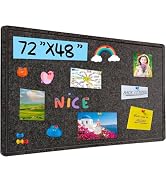 Large Bulletin Board - 72 X 48 inches Decorative Felt Pin Board - 6' x 4' Cork Board Alternative ...