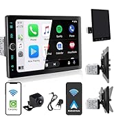 Alondy Single Din Car Stereo with 10.4" Rotatable Touchscreen Compatible with [Wireless] Apple Ca...