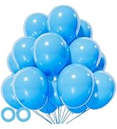 Light Blue Balloon 110pcs, Blue Latex Balloons12 inch for Birthday Wedding(with 2 Ribbons).