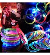OLUPP 28 Pack Glow Bracelets, Glow Party Supplies Favors,6 Color Glow In The Dark LED Bracelets L...