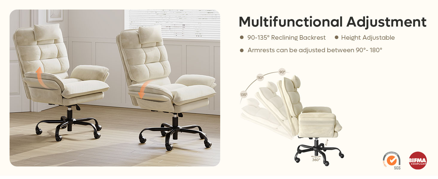Bestier Velvet Executive Office Chair