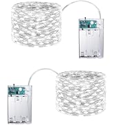 Joomer Battery String Lights, 2PACK Total 32FT 100 LED Battery Operated String Light, Twinkle Fai...