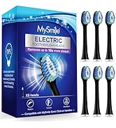 MySmile UC605 Electric Toothbrush Replacement Heads, 6 Packs (Black)
