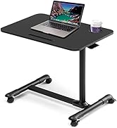 ETHU Overbed Table with Wheels, Rolling Tray Table, Hospital Bed Table, Adjustable Overbed Bedsid...