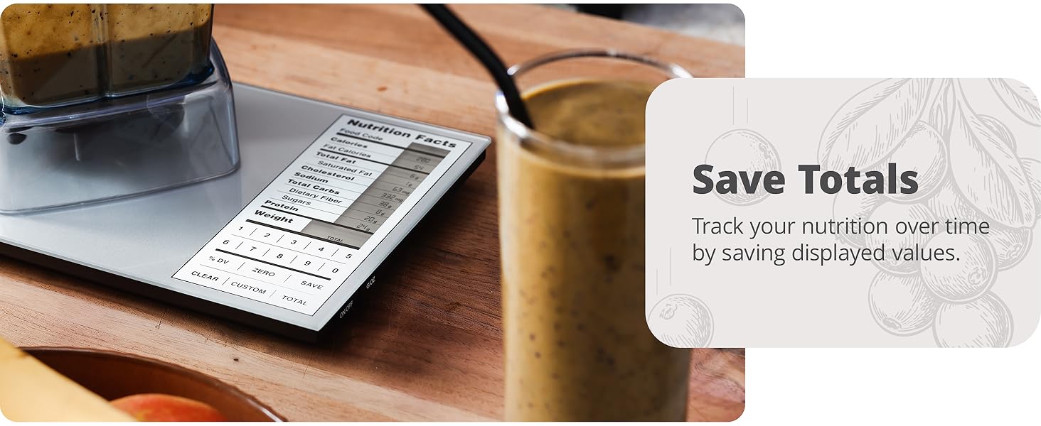 Save tools and settings on nutrition scale by greater goods for tracking macros