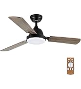Simple Deluxe 44-inch Ceiling Fan with LED Light and Remote Control, 6-Speed Modes, 2 Rotating Mo...