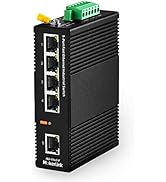 MokerLink 5 Port Industrial DIN-Rail Network Switch, 10/100Mbps Fast Ethernet, IP40 Rated Network...