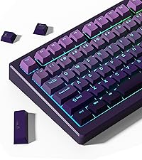 Womier Keyboard Keycaps Jelly, Clear White Key Caps 60 75 100 Percent 115 Keys, Transparent Custom C...