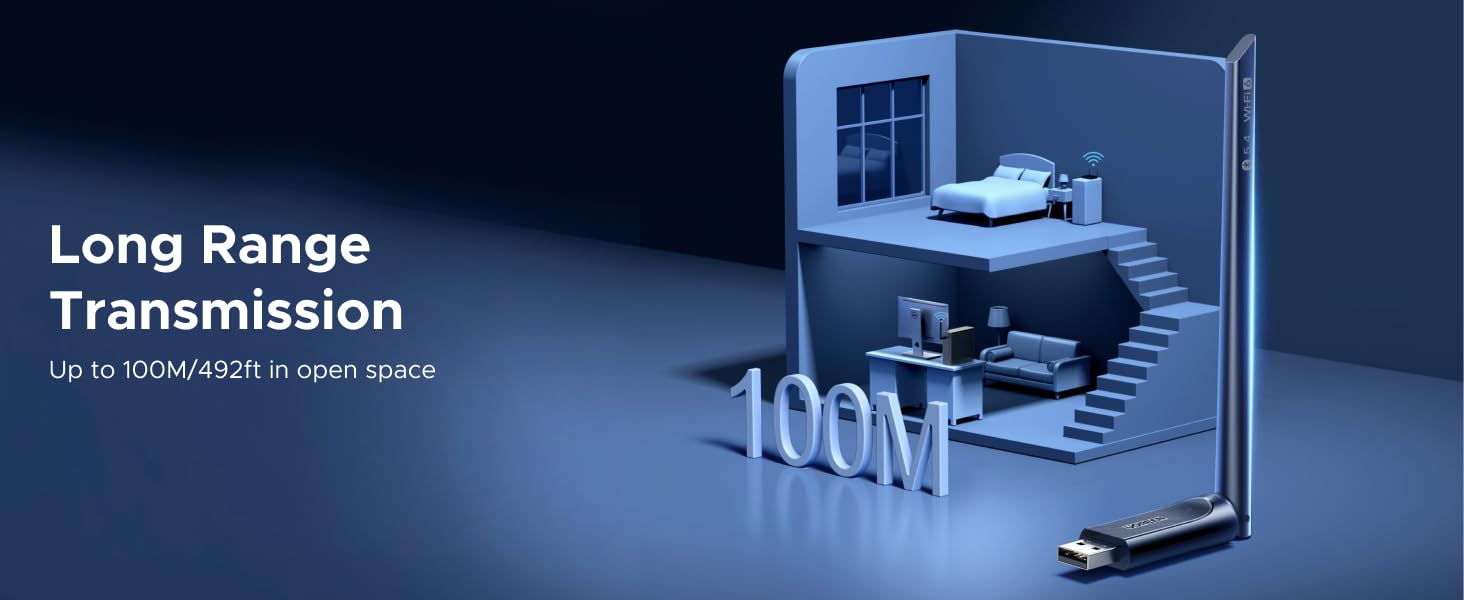 usb wifi adapter dual-band laptop wide range windows internet adaptor wlan adapter bluetooth