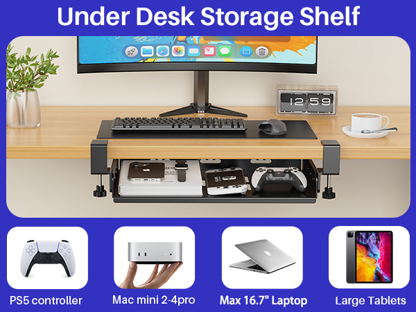 No Drill Under Desk Laptop Mount