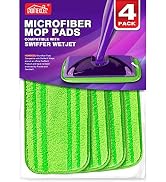 HOMEXCEL Microfiber Mop Pads Compatible with Swiffer Wet Jet, Reusable and Machine Washable Floor...