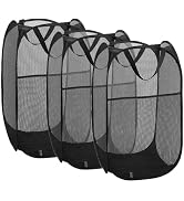 Larpur 3 Pack Pop Up Laundry Hampers, Collapsible Mesh Laundry Baskets, Portable Foldable Clothes...