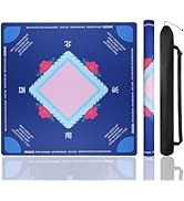 Mahjong Mat, No Creases Mahjong Mat for Table, 31.5x31.5 Inch Anti Slip Noise Reduction Mah jongg...