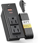 Recessed Power Strip USB C PD 20W, Recessed Outlet with USB Ports, Flat Plug Desk Power Strip for...