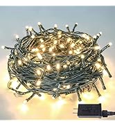 LED String Lights, 33ft 100 LEDs, 8 Modes, Warm White, Indoor Outdoor Plug-in Fairy Lights for Ch...