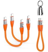 Yossos Short Charging Cable USB C to USB C PD 240W(2 Pack), 6 Inch Keychain USB C Fast Charging C...