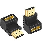 HDMI Male to Female Adapter 2-Pack 4K&amp;3D, HDMI Extender Coupler, 90 and 270 Degree HDMI Coupler E...