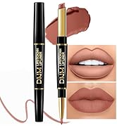 Kaely 2-in-1 Nude Brown Lip Liner &amp; Lipstick Set Kit for Women, Matte Lips Kit with Lip Liner Lip...