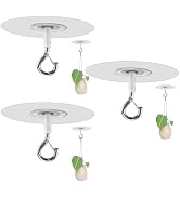 YuanHolumid 3Pcs?Adhesive Ceiling Hooks with Safety Clasp, Stick-On Wall Hooks for Plants, Wind C...