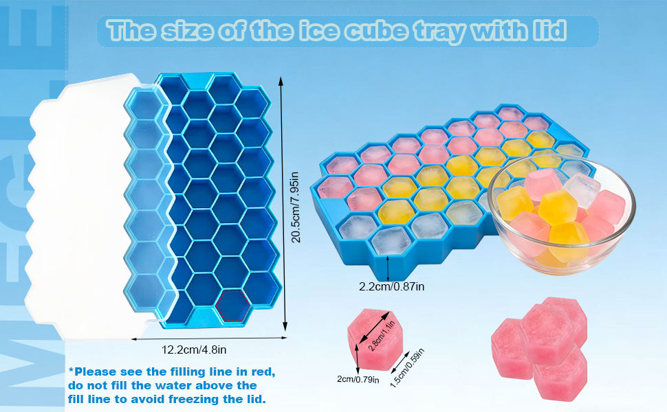 Technical diagram showing honeycomb pattern with colored cells and measurement annotations, featuring size and dimension specifications